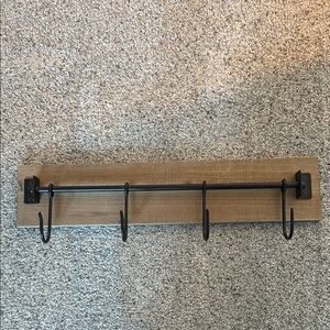 Rustic Brown and Black Wall Hook Rack